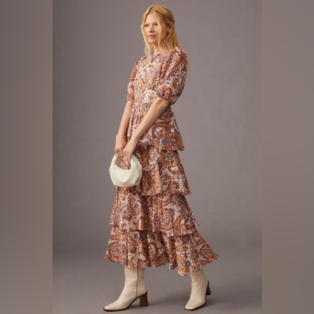 Anthropologie Machelle tiered maxi dress NWT